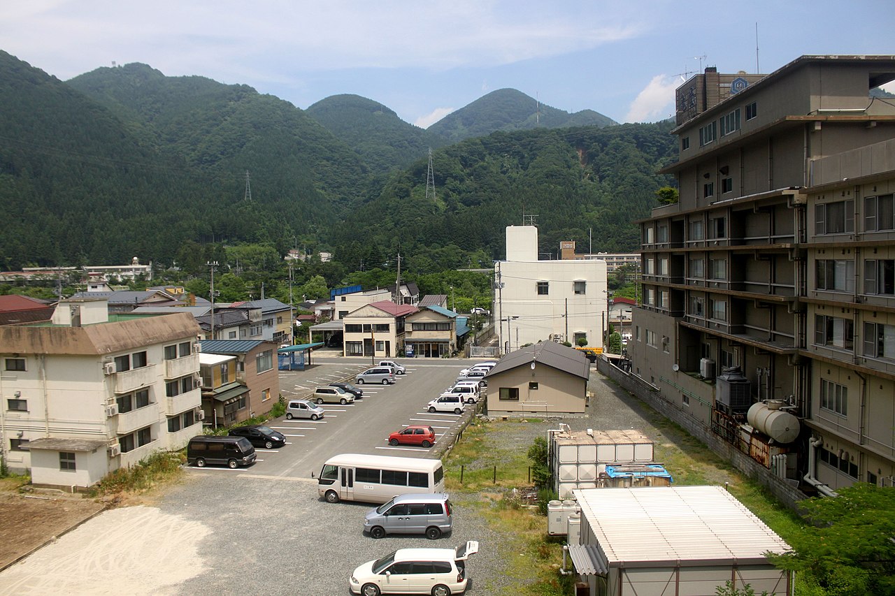 鳴子温泉付近の風景