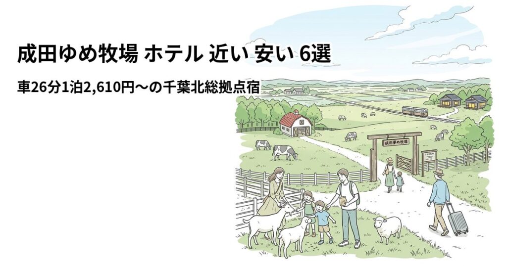 成田ゆめ牧場 ホテル 近い 安い 6選のアイキャッチ画像
