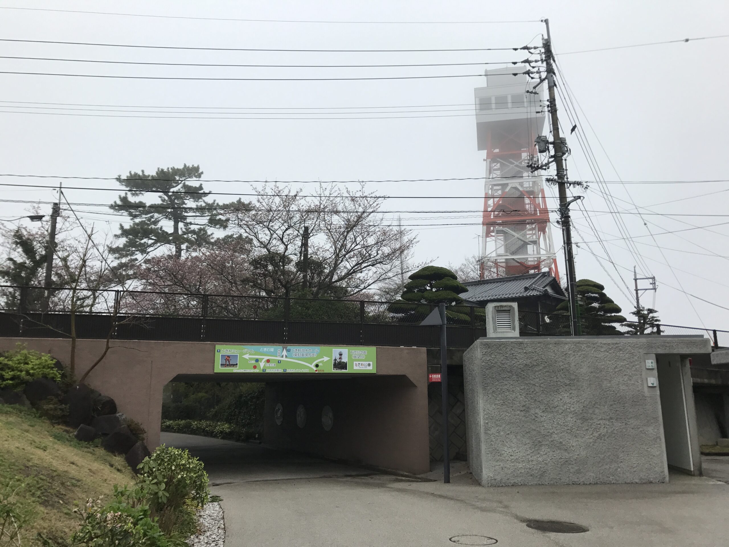 ときわ動物園のあるときわ公園の正門周辺