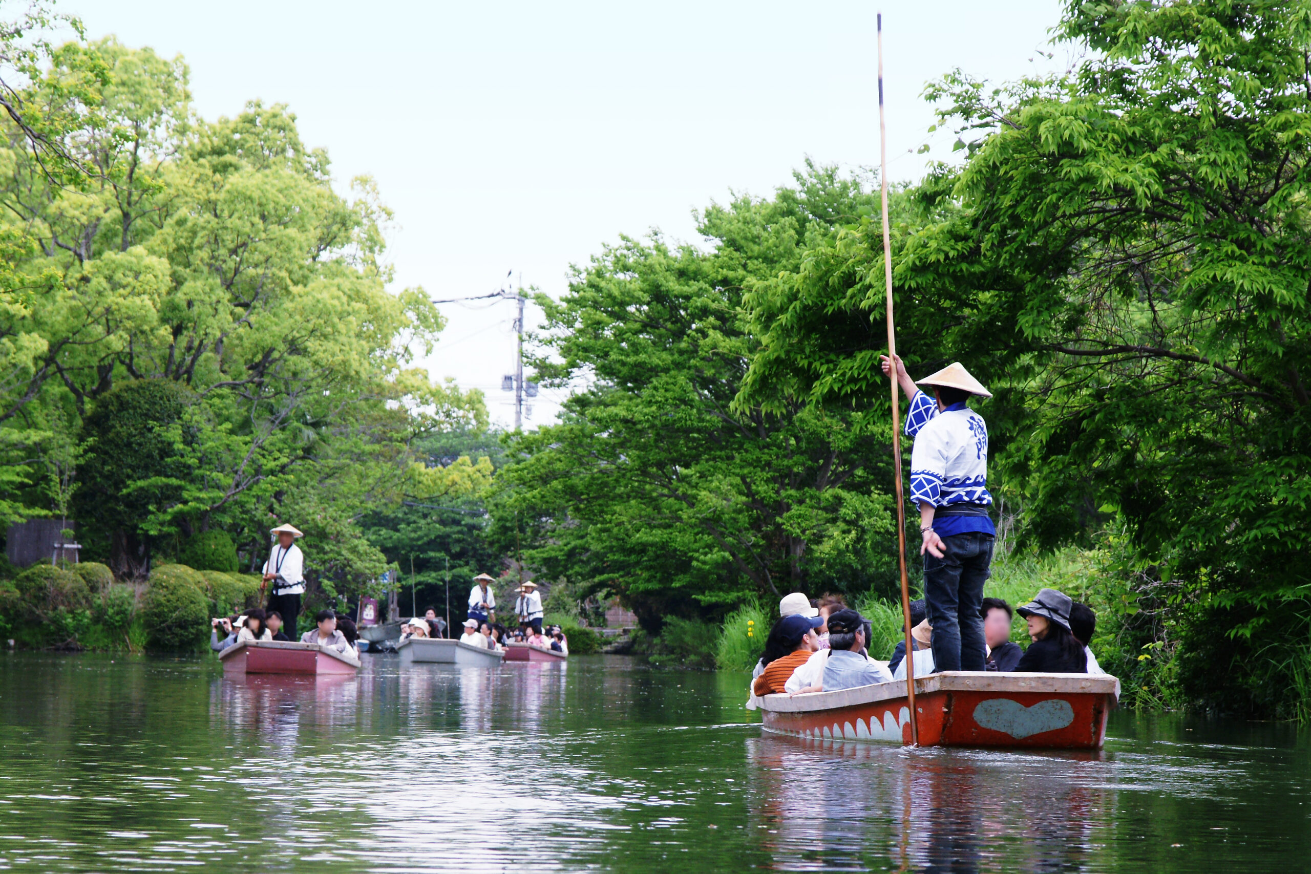 柳川川下りの掘割と橋
