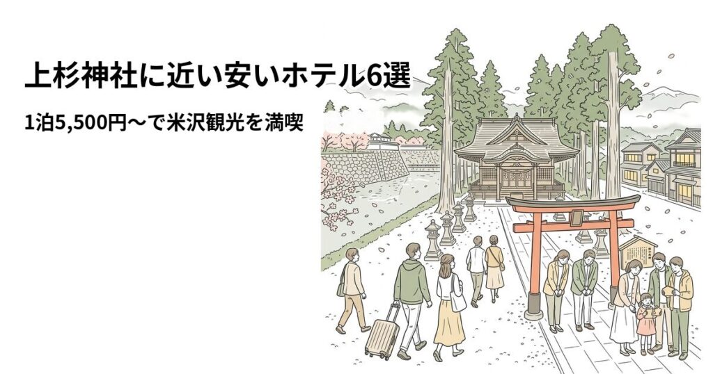上杉神社に近い安いホテル6選のアイキャッチ画像